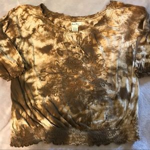 Brown and white with sequins top